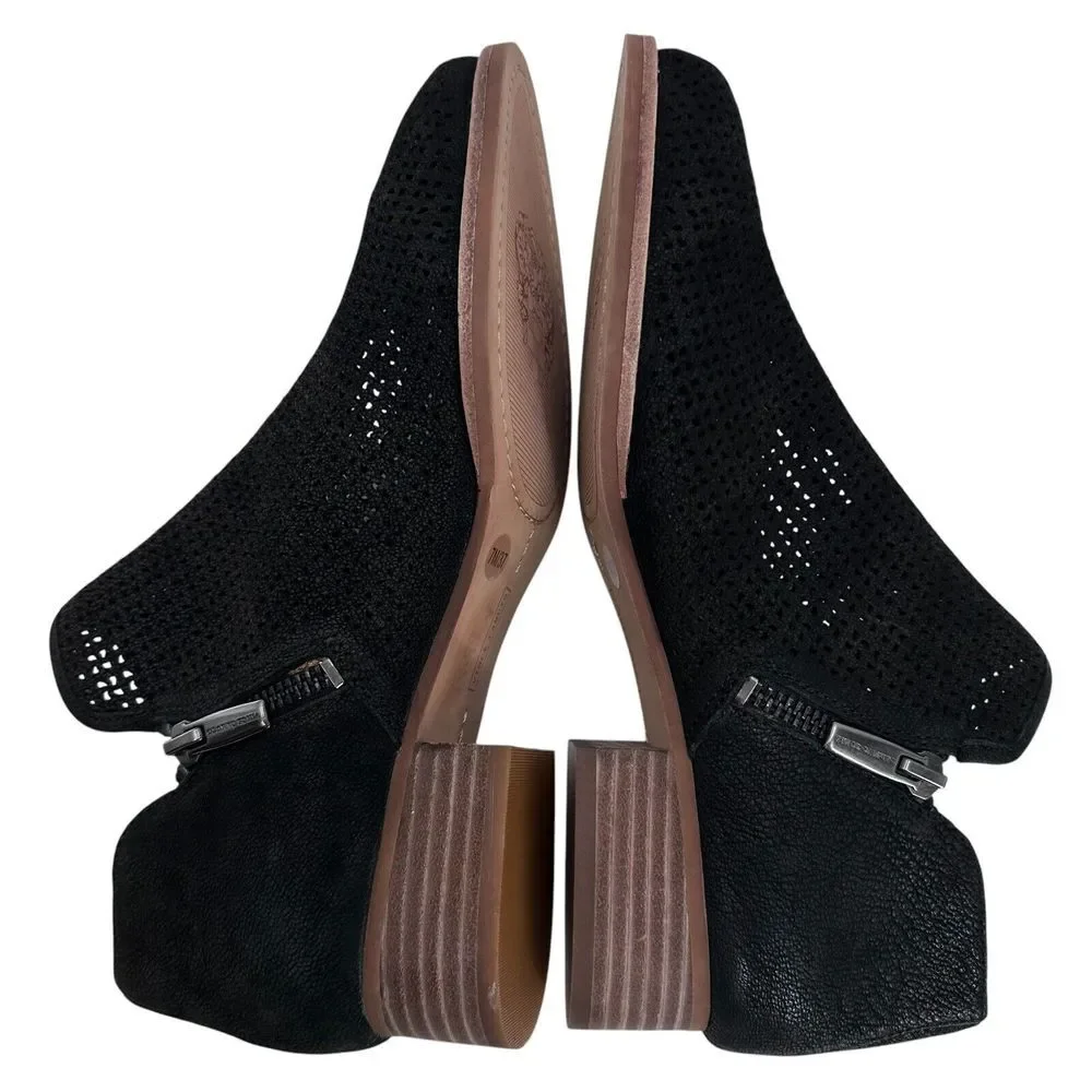 Vince Camuto Canilla Suede Booties in Black‎ Women Size 7 M Leather